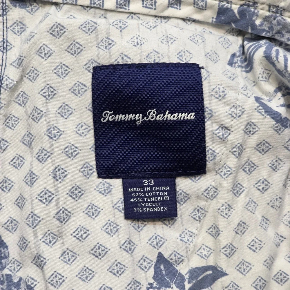 Tommy Bahama Boracay Mens Blue Cotton Tencel Blend Chino Shorts Size 33 9 Inseam